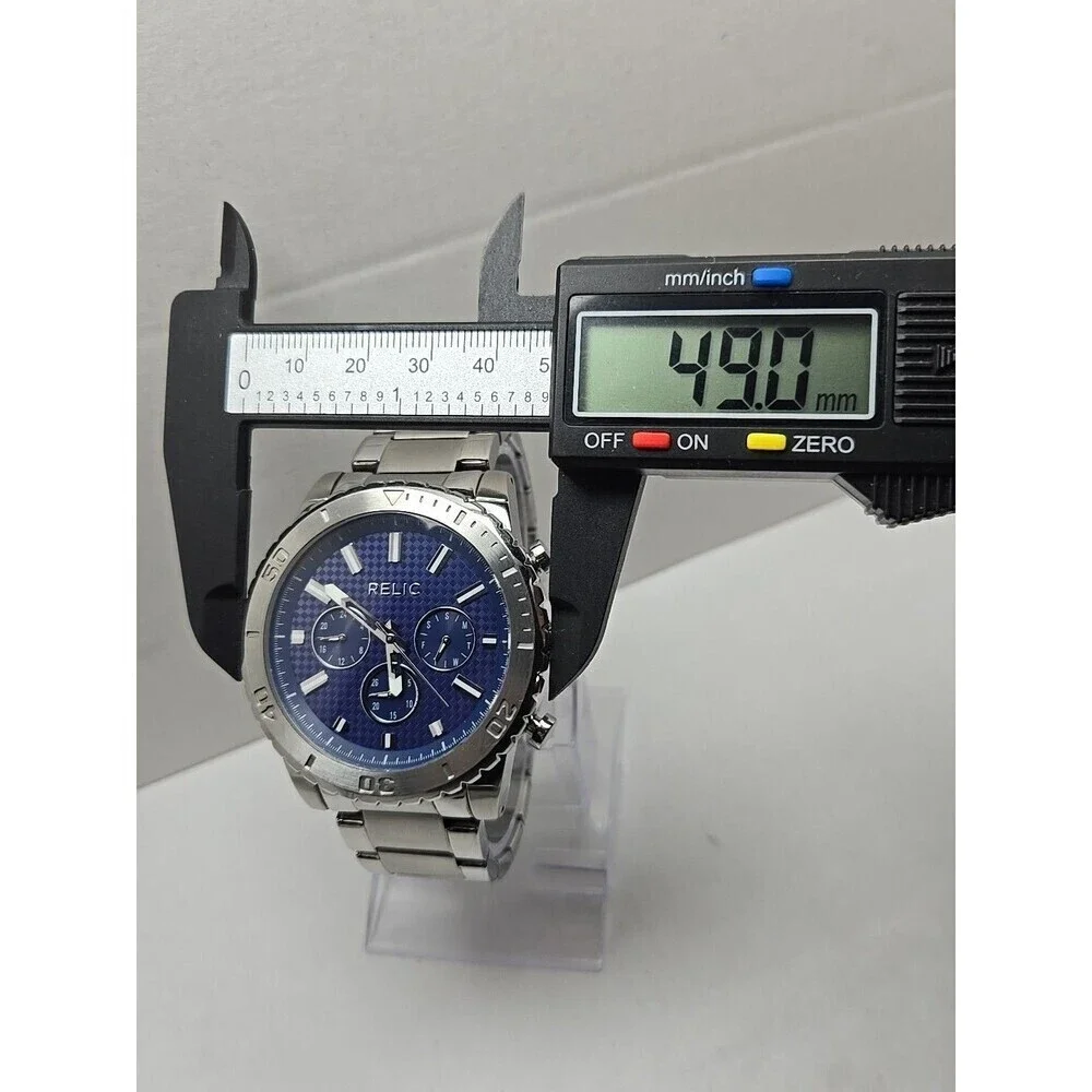 Mens Relic by Fossil Jordan Watch ZR15805 Blue Dial Multifunction New Battery - Picture 5 of 11